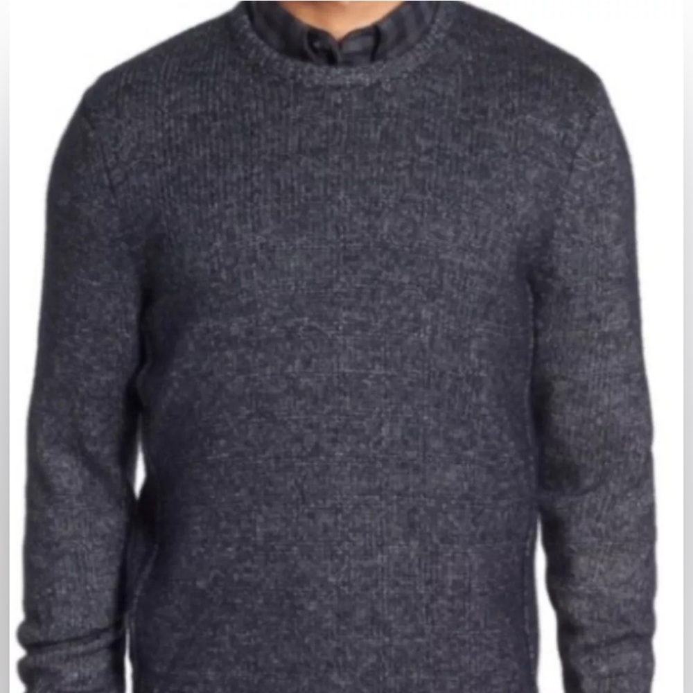 Jack Spade Men's Bromley Navy Crew Neck Sweater Cotton Wool Blend, Medium
